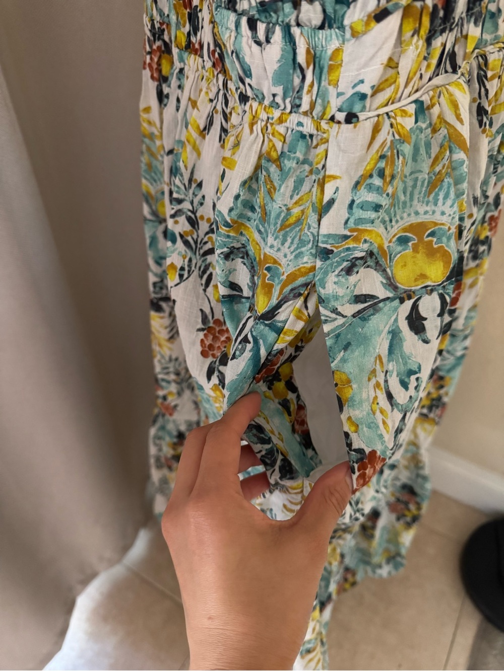 Anthropologie The Peregrine Midi Dress 2X Floral Boho Smocked Cottagecore - Picture 6 of 11